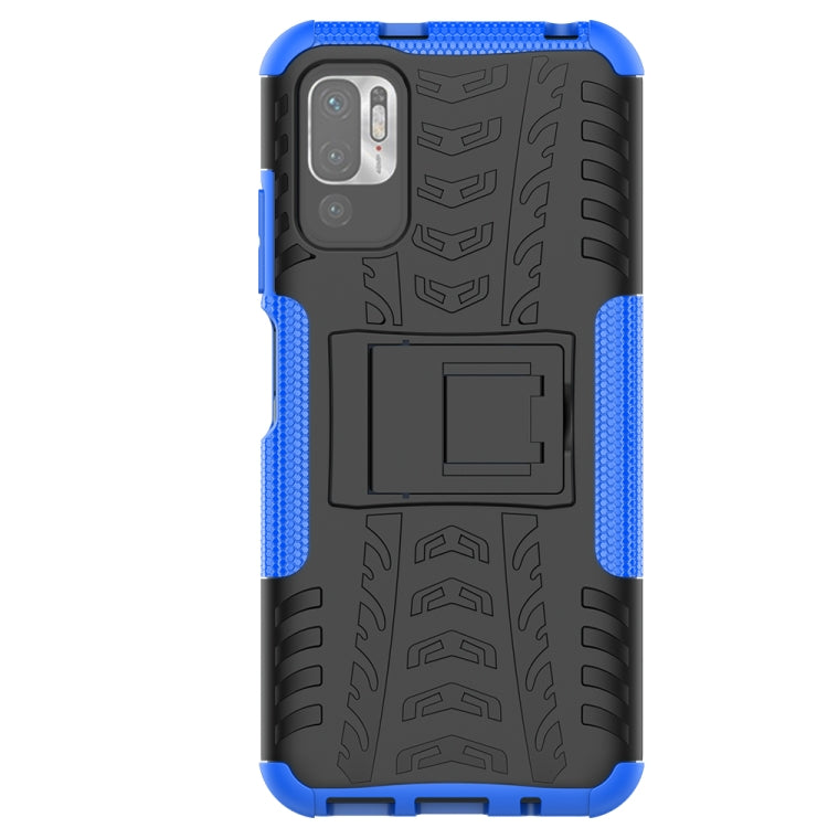 For Xiaomi Redmi Note 10 5G Tire Texture Shockproof TPU+PC Protective Case with Holder