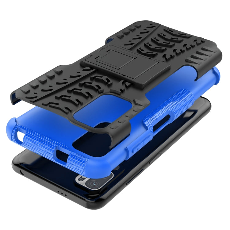 For Xiaomi Redmi Note 10 5G Tire Texture Shockproof TPU+PC Protective Case with Holder