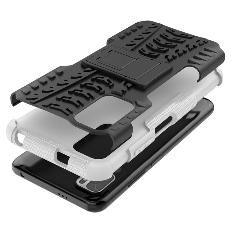 For Xiaomi Redmi Note 10 5G Tire Texture Shockproof TPU+PC Protective Case with Holder