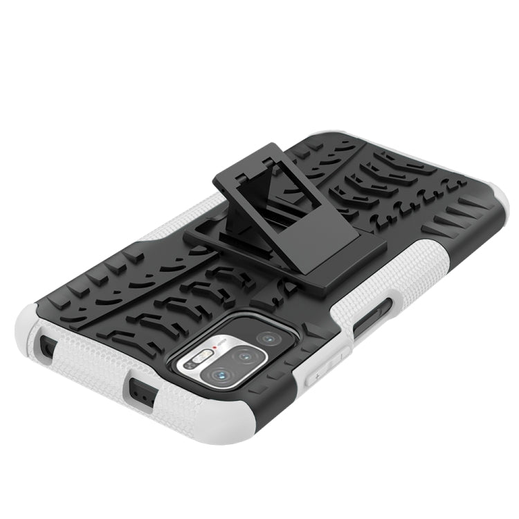 For Xiaomi Redmi Note 10 5G Tire Texture Shockproof TPU+PC Protective Case with Holder