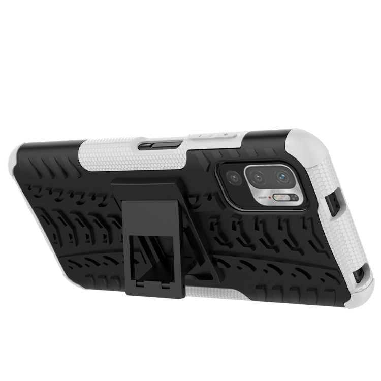 For Xiaomi Redmi Note 10 5G Tire Texture Shockproof TPU+PC Protective Case with Holder