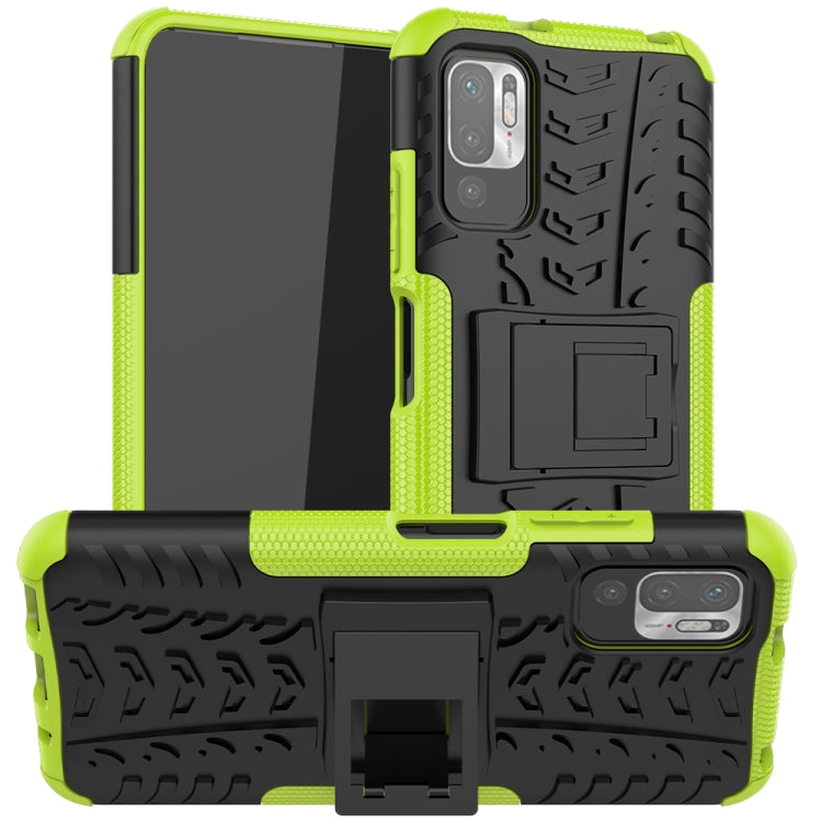 For Xiaomi Redmi Note 10 5G Tire Texture Shockproof TPU+PC Protective Case with Holder