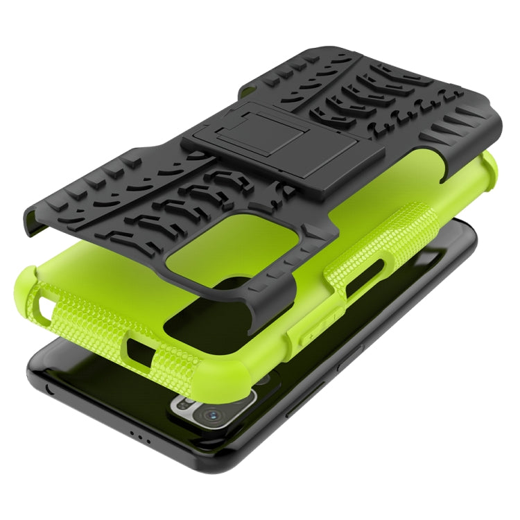 For Xiaomi Redmi Note 10 5G Tire Texture Shockproof TPU+PC Protective Case with Holder