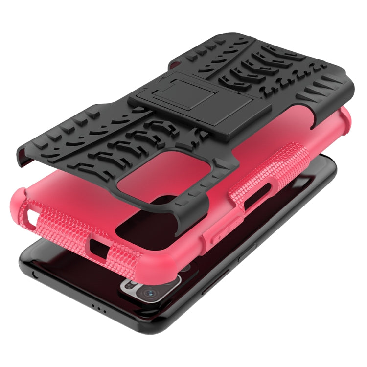 For Xiaomi Redmi Note 10 5G Tire Texture Shockproof TPU+PC Protective Case with Holder