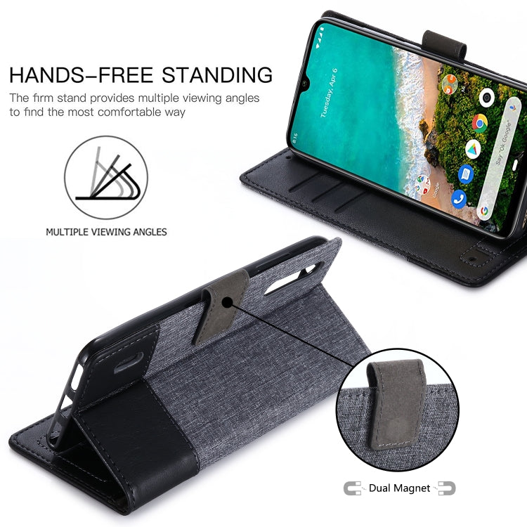 For Xiaomi Mi A3 MUXMA MX102 Horizontal Flip Canvas Leather Case with Stand & Card Slot & Wallet Function