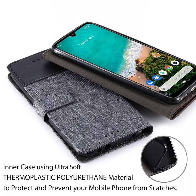 For Xiaomi Mi A3 MUXMA MX102 Horizontal Flip Canvas Leather Case with Stand & Card Slot & Wallet Function
