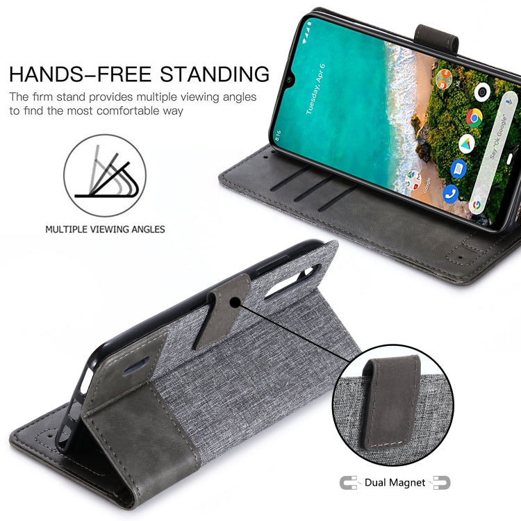 For Xiaomi Mi A3 MUXMA MX102 Horizontal Flip Canvas Leather Case with Stand & Card Slot & Wallet Function