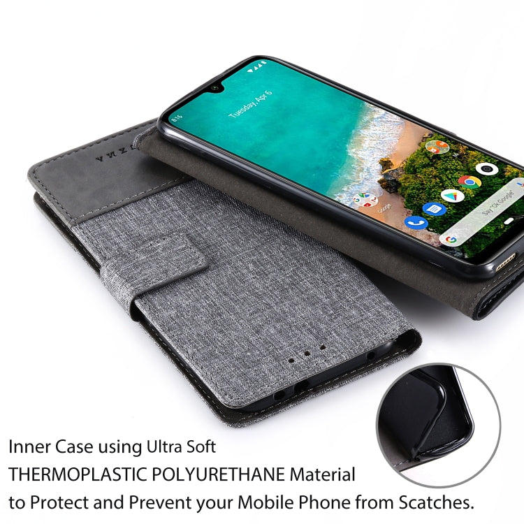 For Xiaomi Mi A3 MUXMA MX102 Horizontal Flip Canvas Leather Case with Stand & Card Slot & Wallet Function