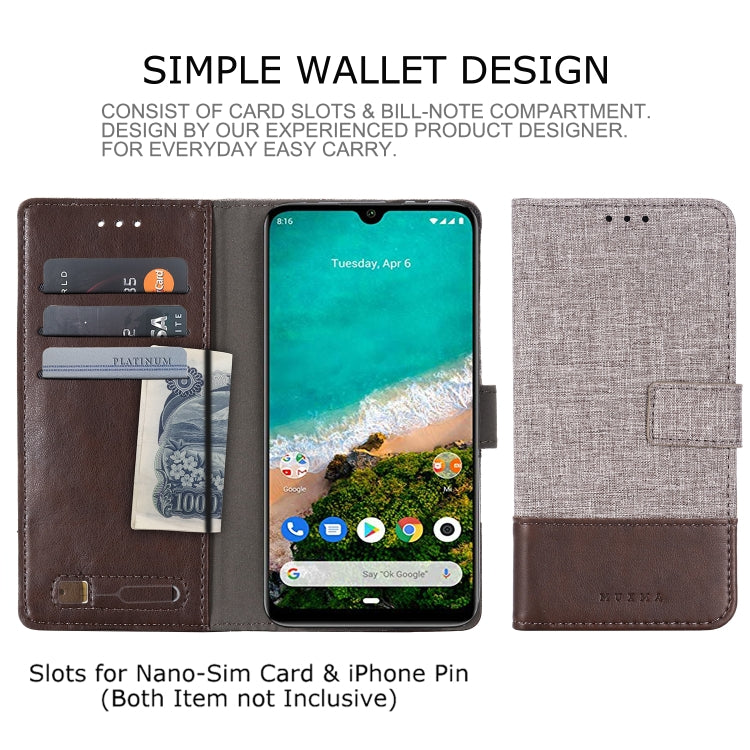 For Xiaomi Mi A3 MUXMA MX102 Horizontal Flip Canvas Leather Case with Stand & Card Slot & Wallet Function