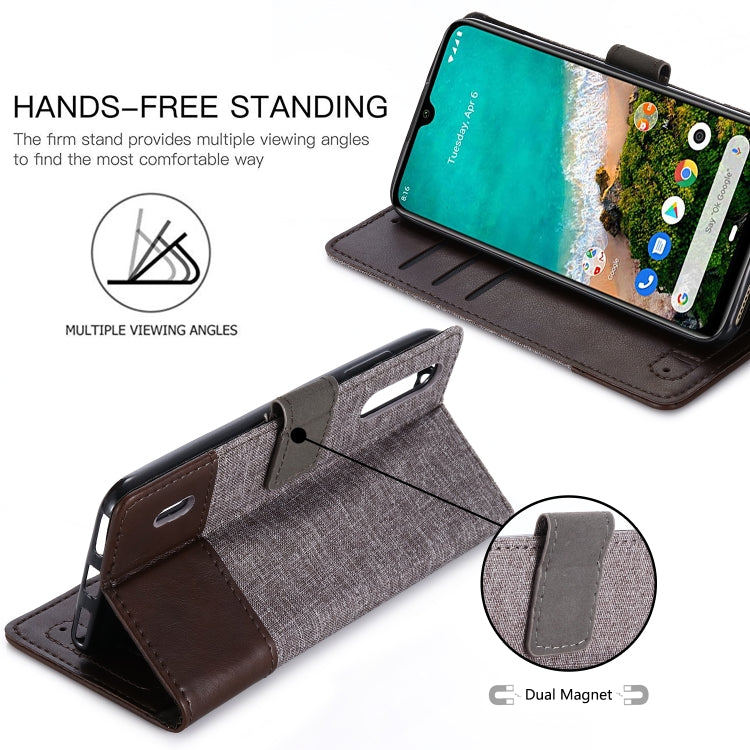 For Xiaomi Mi A3 MUXMA MX102 Horizontal Flip Canvas Leather Case with Stand & Card Slot & Wallet Function
