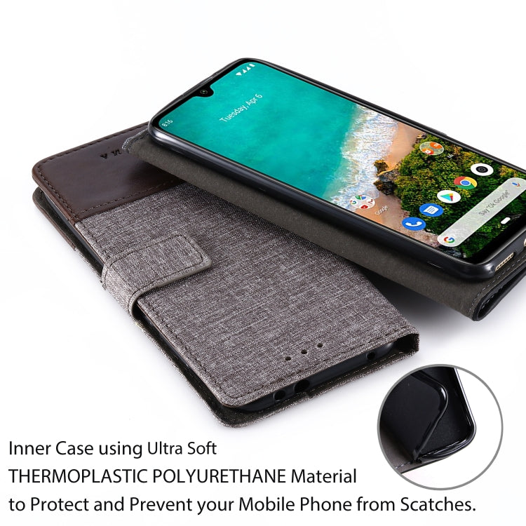 For Xiaomi Mi A3 MUXMA MX102 Horizontal Flip Canvas Leather Case with Stand & Card Slot & Wallet Function