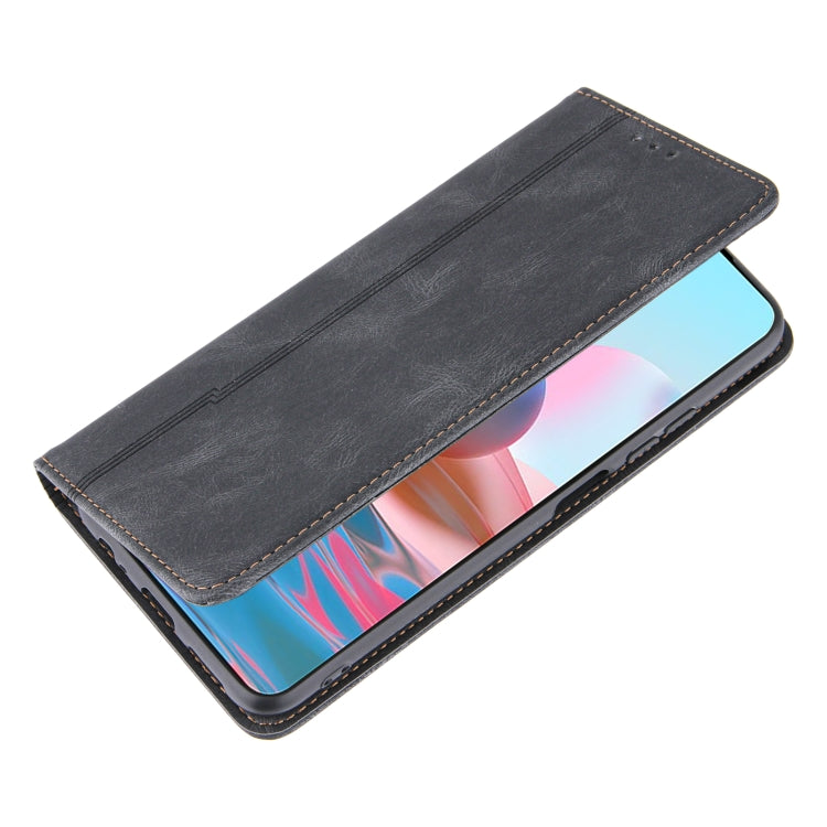 For Xiaomi Poco M3 / Redmi Note 9 4G Skin Feel Pressure Line Magnetic Horizontal Flip Leather Case with Holder & Card Slot & Wallet & Photo Frame