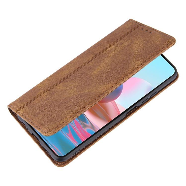 For Xiaomi Poco M3 / Redmi Note 9 4G Skin Feel Pressure Line Magnetic Horizontal Flip Leather Case with Holder & Card Slot & Wallet & Photo Frame