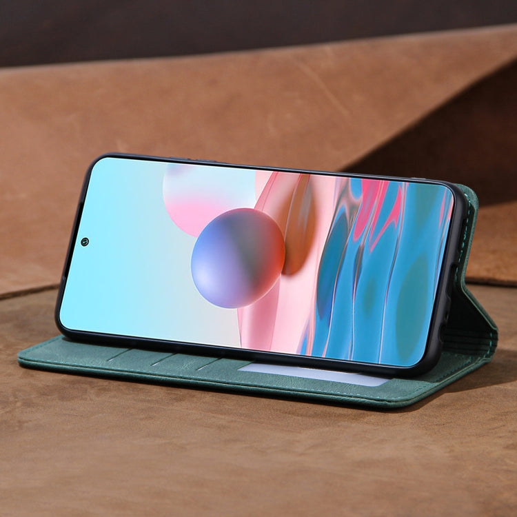 For Xiaomi Poco M3 / Redmi Note 9 4G Skin Feel Pressure Line Magnetic Horizontal Flip Leather Case with Holder & Card Slot & Wallet & Photo Frame