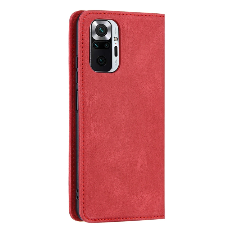 For Xiaomi Poco M3 / Redmi Note 9 4G Skin Feel Pressure Line Magnetic Horizontal Flip Leather Case with Holder & Card Slot & Wallet & Photo Frame