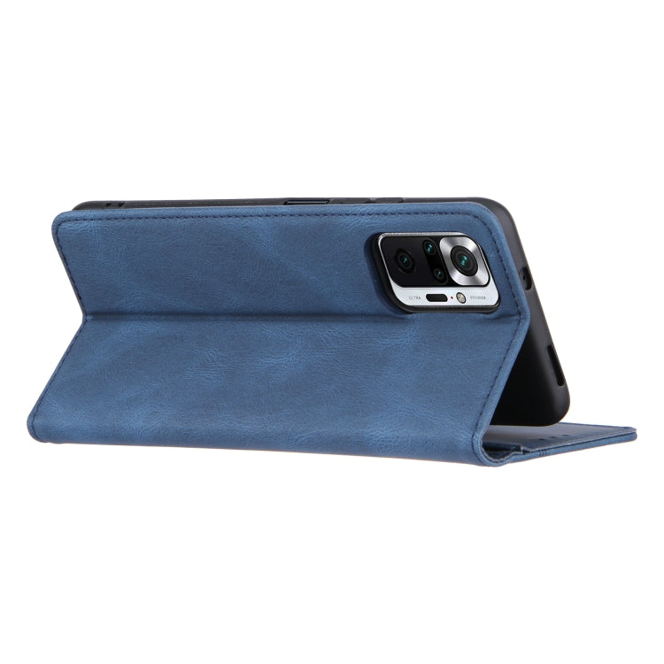 For Xiaomi Poco M3 / Redmi Note 9 4G Skin Feel Pressure Line Magnetic Horizontal Flip Leather Case with Holder & Card Slot & Wallet & Photo Frame