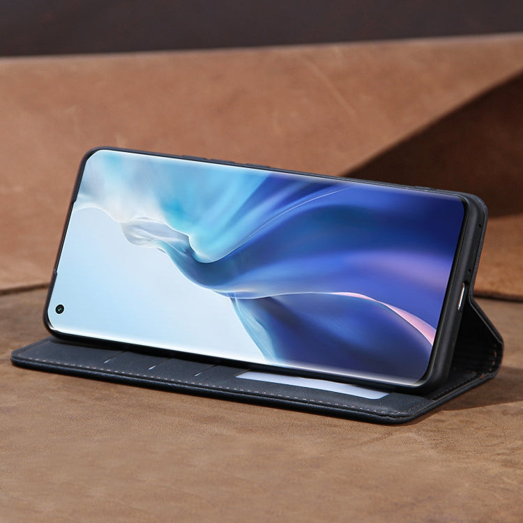 For Xiaomi Mi 11 Skin Feel Pressure Line Magnetic Horizontal Flip Leather Case with Holder & Card Slot & Wallet & Photo Frame