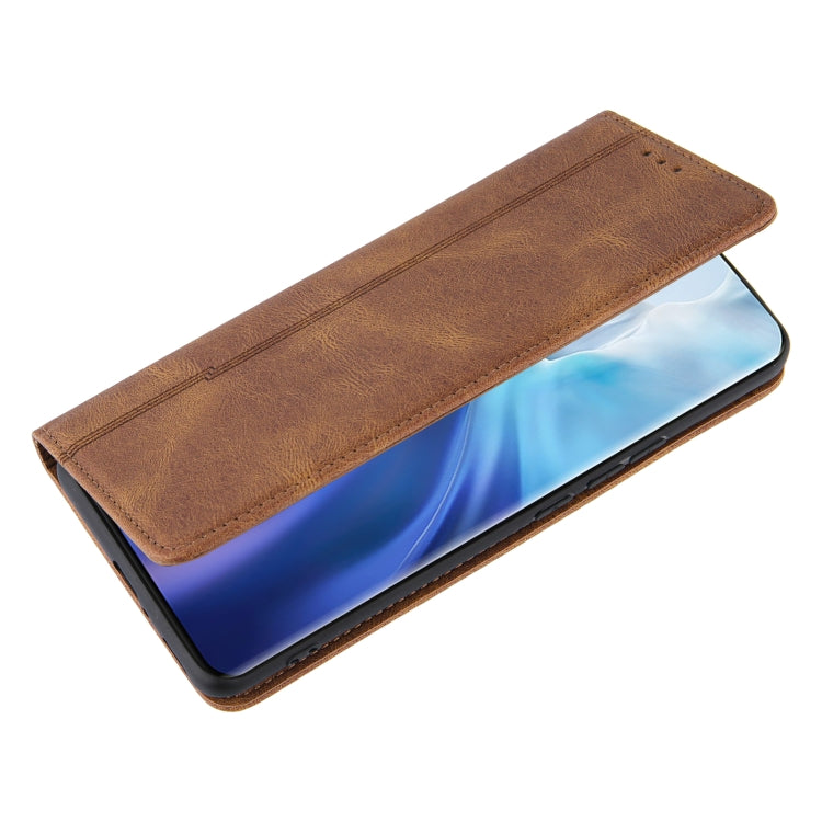 For Xiaomi Mi 11 Skin Feel Pressure Line Magnetic Horizontal Flip Leather Case with Holder & Card Slot & Wallet & Photo Frame