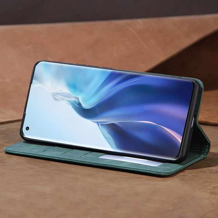 For Xiaomi Mi 11 Skin Feel Pressure Line Magnetic Horizontal Flip Leather Case with Holder & Card Slot & Wallet & Photo Frame