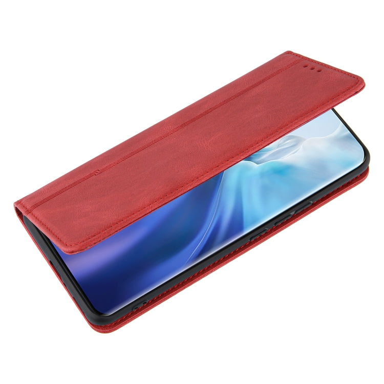 For Xiaomi Mi 11 Lite Skin Feel Pressure Line Magnetic Horizontal Flip Leather Case with Holder & Card Slot & Wallet & Photo Frame