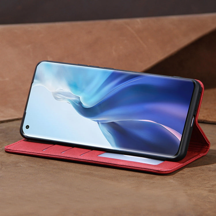 For Xiaomi Mi 11 Lite Skin Feel Pressure Line Magnetic Horizontal Flip Leather Case with Holder & Card Slot & Wallet & Photo Frame