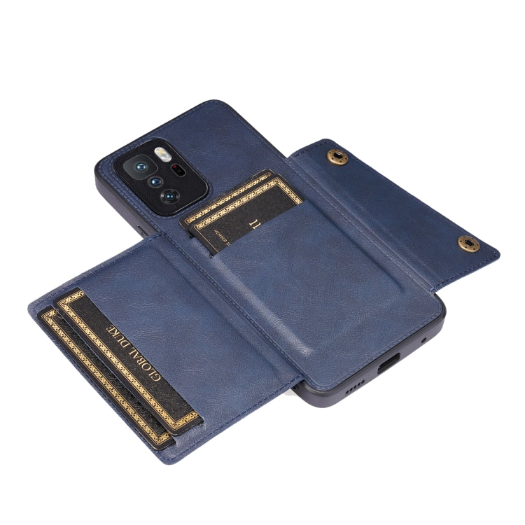 For Xiaomi Redmi Note 10 Pro 5G Double Buckle PU + TPU Shockproof Magnetic Protective Case with Card Slot & Holder