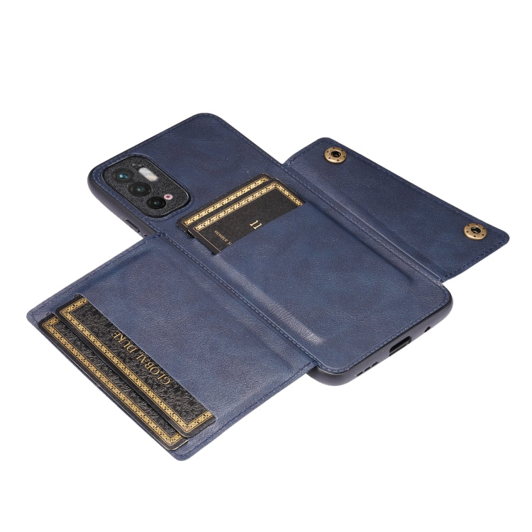 For Xiaomi Redmi Note 10 5G Double Buckle PU + TPU Shockproof Magnetic Protective Case with Card Slot & Holder