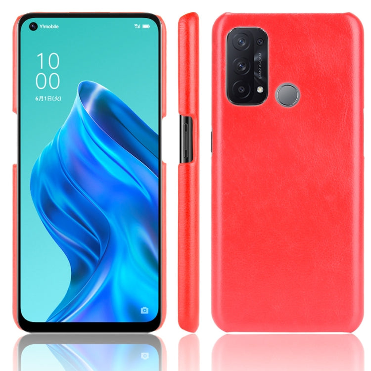 For OPPO Reno5 A Shockproof Litchi Texture PC + PU + Flannel Case