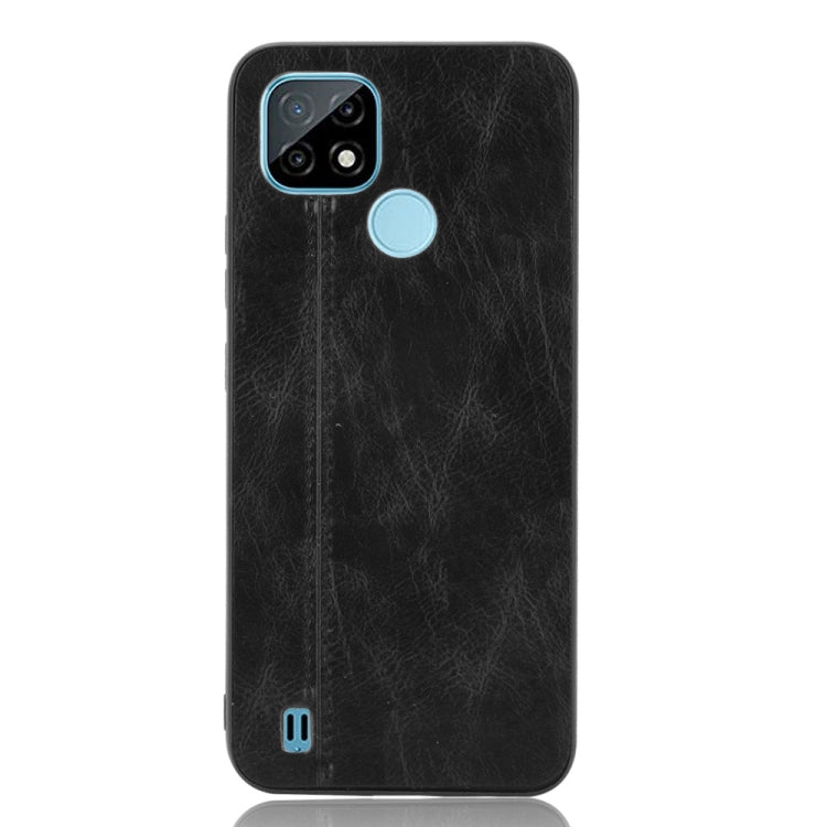 For OPPO Realme C21 Shockproof Sewing Cow Pattern Skin PC + PU + TPU Case