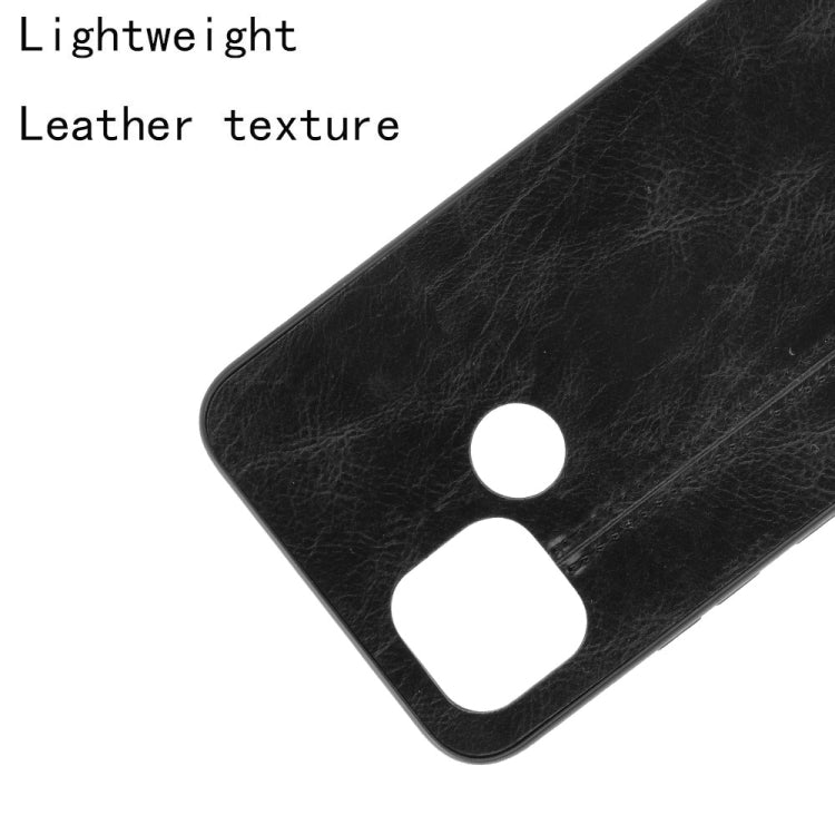 For OPPO Realme C21 Shockproof Sewing Cow Pattern Skin PC + PU + TPU Case