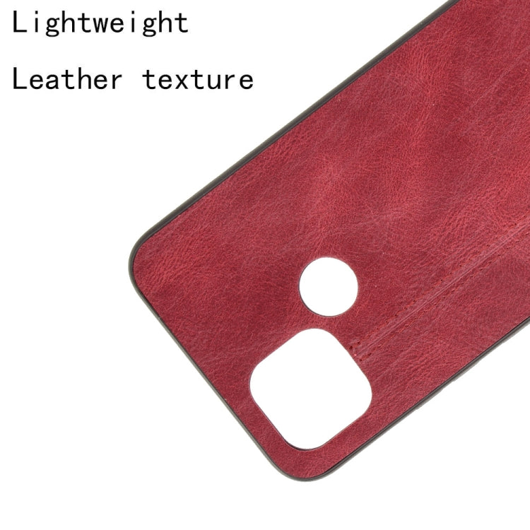 For OPPO Realme C21 Shockproof Sewing Cow Pattern Skin PC + PU + TPU Case