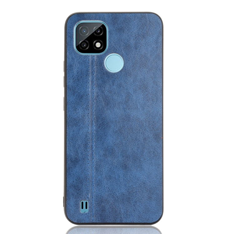For OPPO Realme C21 Shockproof Sewing Cow Pattern Skin PC + PU + TPU Case