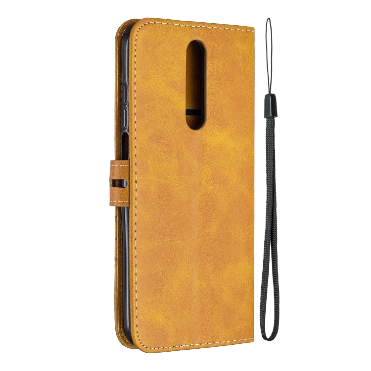For Xiaomi Redmi K30 Stitching Style 2-Color Cow Texture Horizontal Flip PU Leather Case with Holder & Card Slot & Lanyard