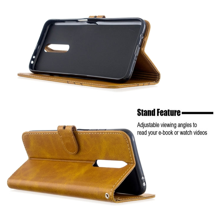 For Xiaomi Redmi K30 Stitching Style 2-Color Cow Texture Horizontal Flip PU Leather Case with Holder & Card Slot & Lanyard