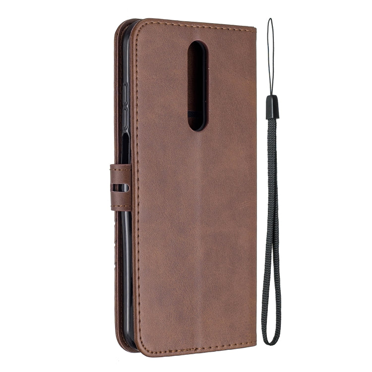 For Xiaomi Redmi K30 Stitching Style 2-Color Cow Texture Horizontal Flip PU Leather Case with Holder & Card Slot & Lanyard
