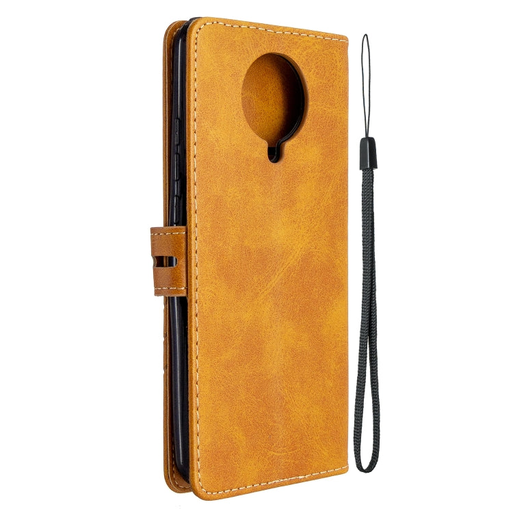 For Xiaomi Redmi K30 Pro Stitching Style 2-Color Cow Texture Horizontal Flip PU Leather Case with Holder & Card Slot & Lanyard