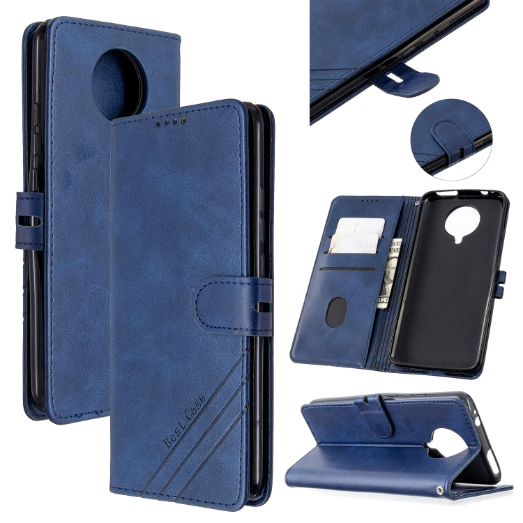 For Xiaomi Redmi K30 Pro Stitching Style 2-Color Cow Texture Horizontal Flip PU Leather Case with Holder & Card Slot & Lanyard
