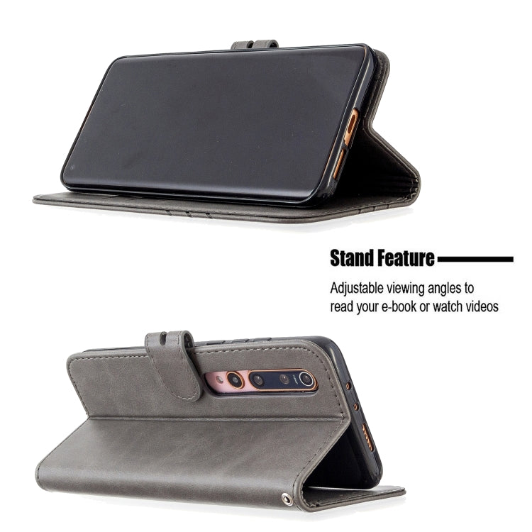 For Xiaomi Mi 10 5G / Mi 10 Pro 5G Stitching Style 2-Color Cow Texture Horizontal Flip PU Leather Case with Holder & Card Slot & Lanyard