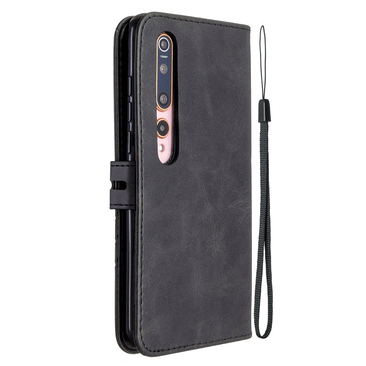 For Xiaomi Mi 10 5G / Mi 10 Pro 5G Stitching Style 2-Color Cow Texture Horizontal Flip PU Leather Case with Holder & Card Slot & Lanyard