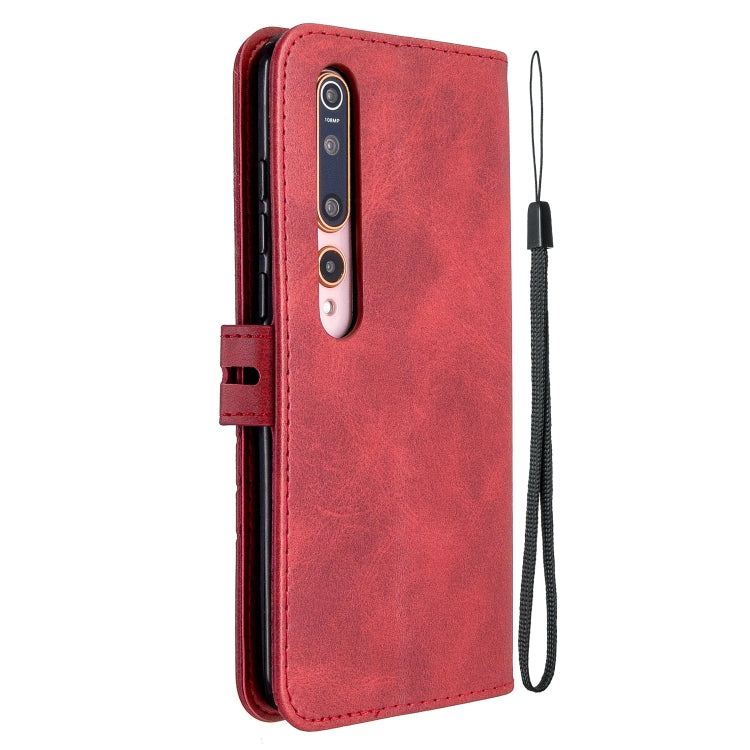 For Xiaomi Mi 10 5G / Mi 10 Pro 5G Stitching Style 2-Color Cow Texture Horizontal Flip PU Leather Case with Holder & Card Slot & Lanyard