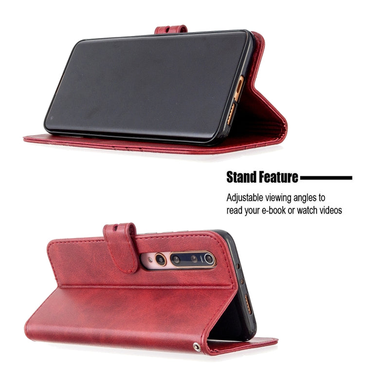 For Xiaomi Mi 10 5G / Mi 10 Pro 5G Stitching Style 2-Color Cow Texture Horizontal Flip PU Leather Case with Holder & Card Slot & Lanyard
