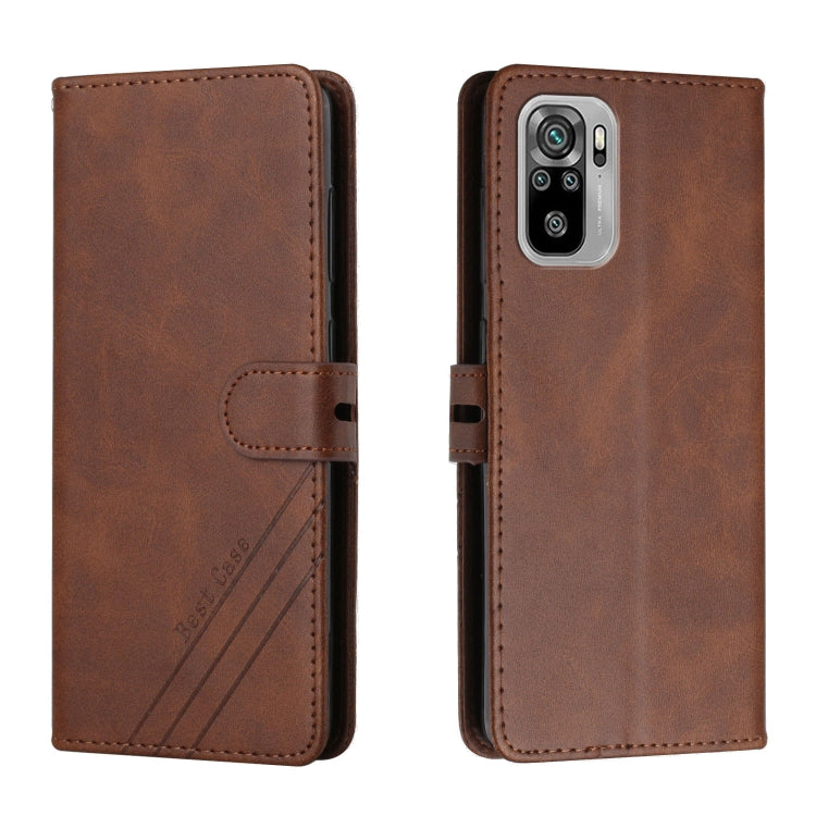 For Xiaomi Redmi Note 10 Stitching Style 2-Color Cow Texture Horizontal Flip PU Leather Case with Holder & Card Slot & Lanyard
