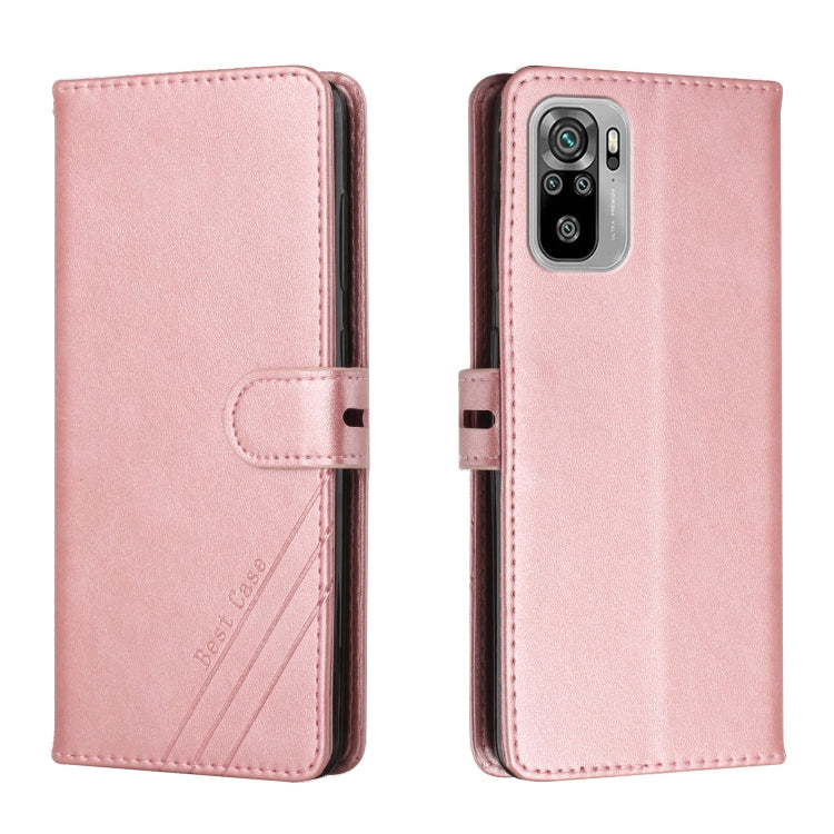 For Xiaomi Redmi Note 10 Stitching Style 2-Color Cow Texture Horizontal Flip PU Leather Case with Holder & Card Slot & Lanyard