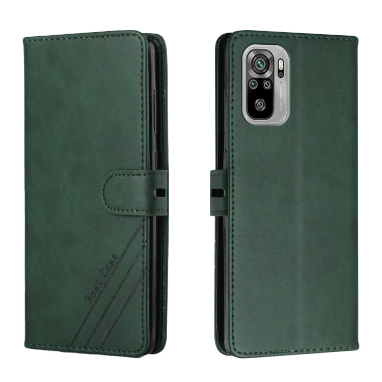 For Xiaomi Redmi Note 10 Stitching Style 2-Color Cow Texture Horizontal Flip PU Leather Case with Holder & Card Slot & Lanyard