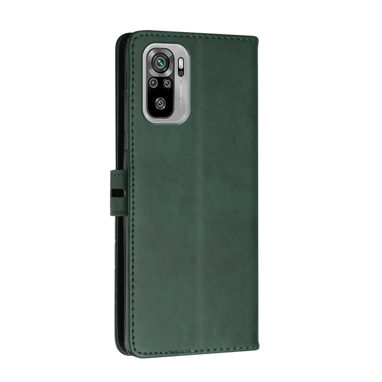 For Xiaomi Redmi Note 10 Stitching Style 2-Color Cow Texture Horizontal Flip PU Leather Case with Holder & Card Slot & Lanyard