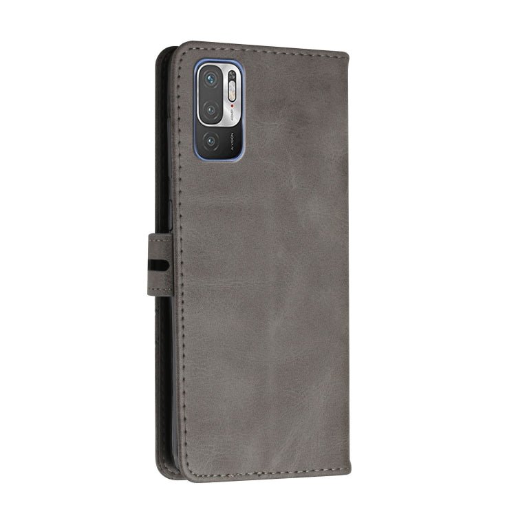 For Xiaomi Redmi Note 10 5G Stitching Style 2-Color Cow Texture Horizontal Flip PU Leather Case with Holder & Card Slot & Lanyard