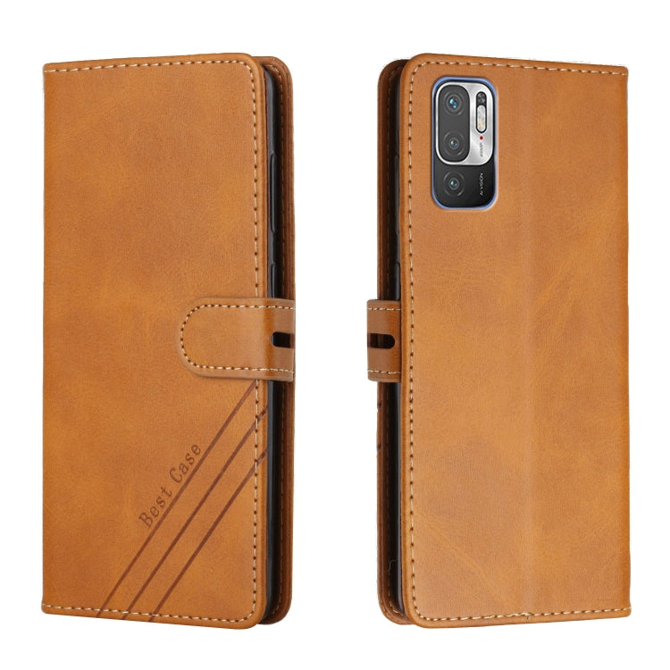 For Xiaomi Redmi Note 10 5G Stitching Style 2-Color Cow Texture Horizontal Flip PU Leather Case with Holder & Card Slot & Lanyard