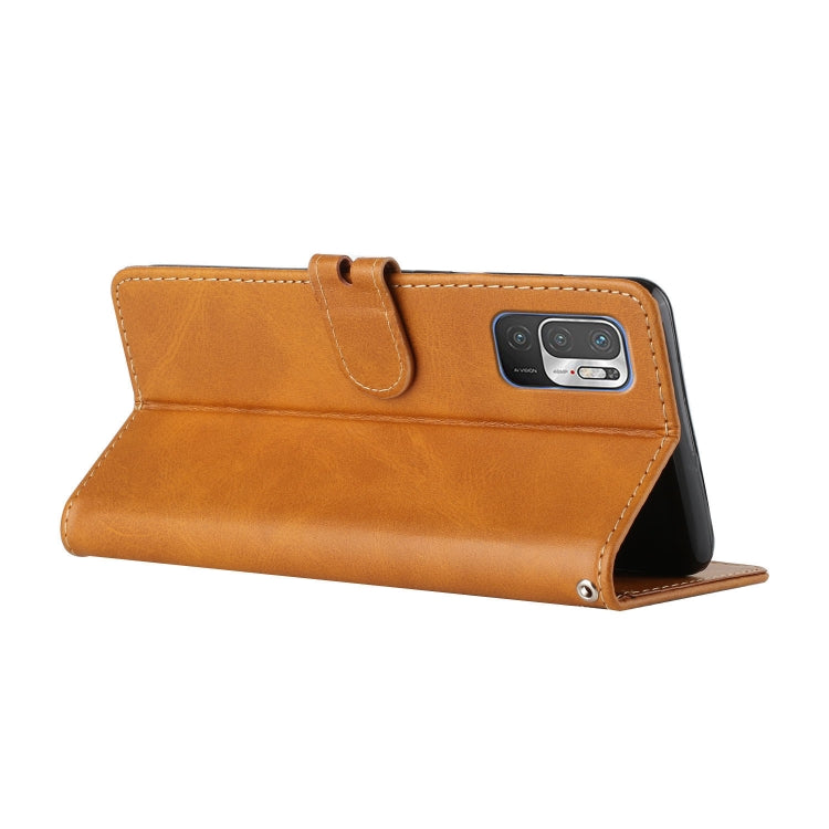 For Xiaomi Redmi Note 10 5G Stitching Style 2-Color Cow Texture Horizontal Flip PU Leather Case with Holder & Card Slot & Lanyard