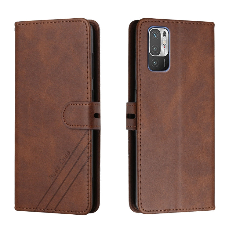For Xiaomi Redmi Note 10 5G Stitching Style 2-Color Cow Texture Horizontal Flip PU Leather Case with Holder & Card Slot & Lanyard