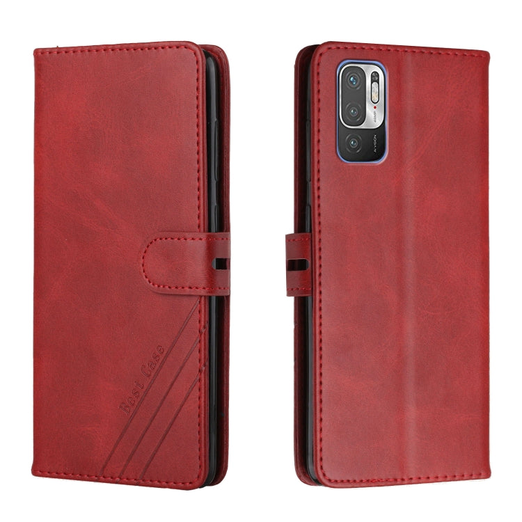 For Xiaomi Redmi Note 10 5G Stitching Style 2-Color Cow Texture Horizontal Flip PU Leather Case with Holder & Card Slot & Lanyard